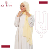Chiffon Plain Scarf - Light Yellow
